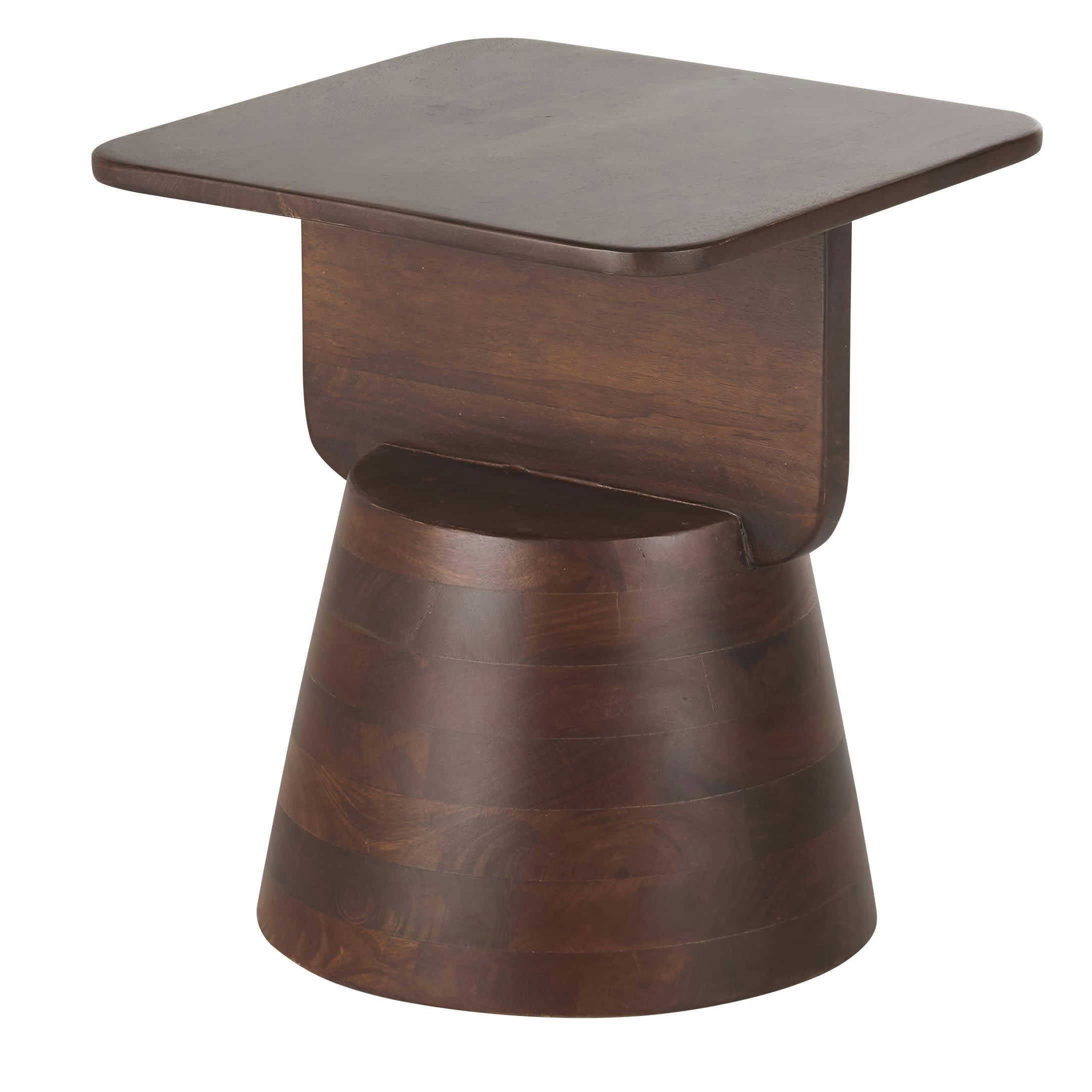 LOUIS - Bout de canapé en bois de manguier massif sculpté