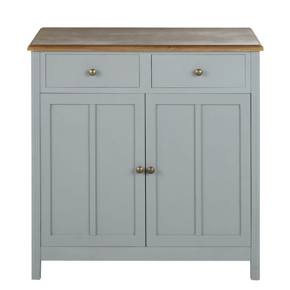 Bormes - Buffet 2 portes 2 tiroirs vert de gris