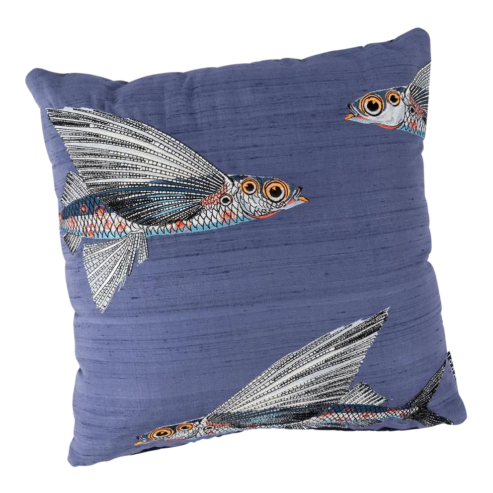 Zierkissenhülle Embroidered Flying Coral Fish