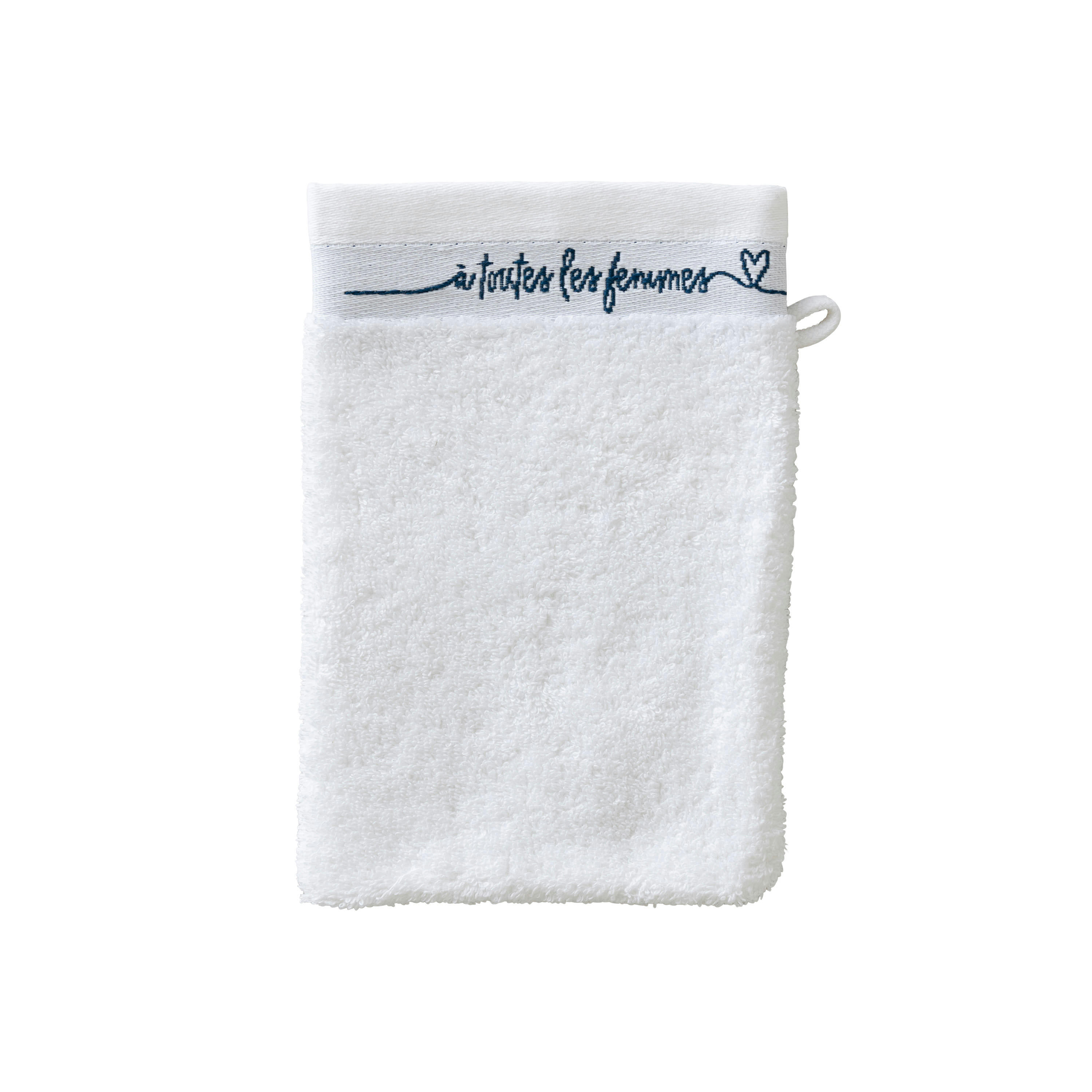 SIMONES - Gant de toilette bouclette de coton bouclette blanc 15 x 21 cm