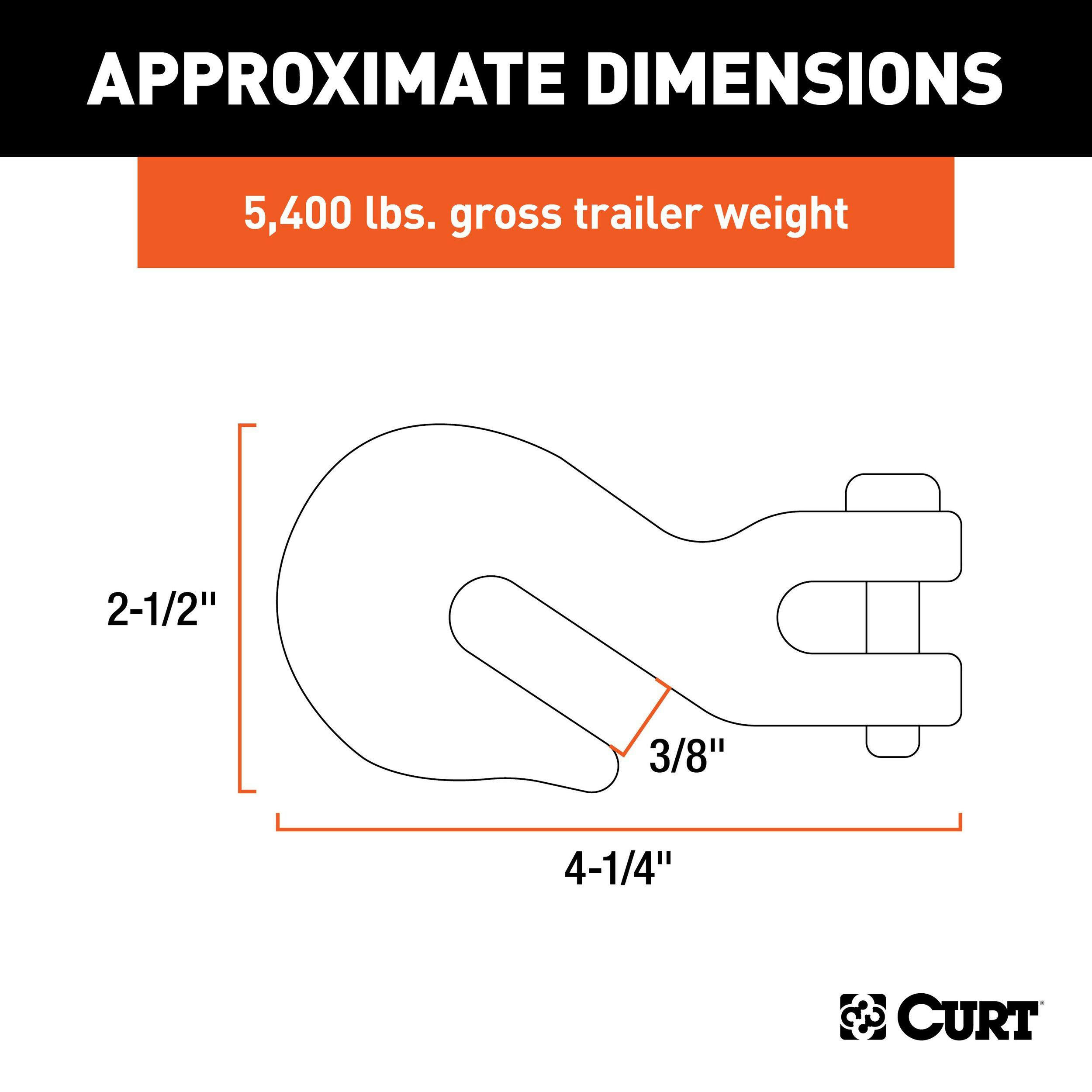 CURT Clevis Grab Hook, 3/8-in