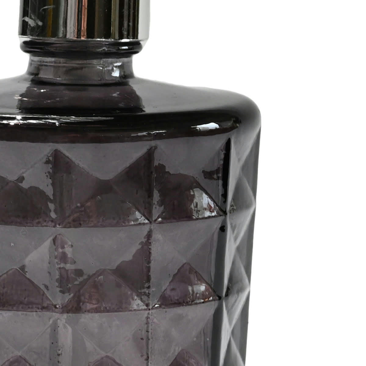 KRYSTAL - Distributeur de savon en verre recyclé  anthracite 17,5 cm