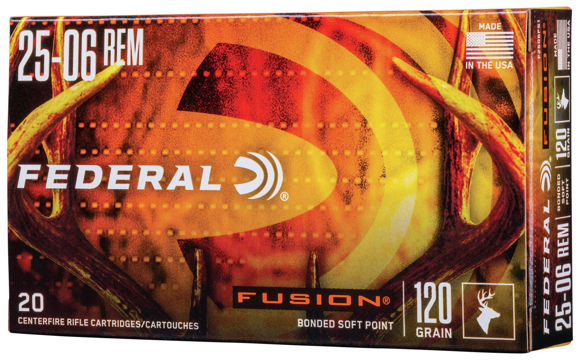 Federal Fusion 25-06 Remington Ammunition, 120 grams