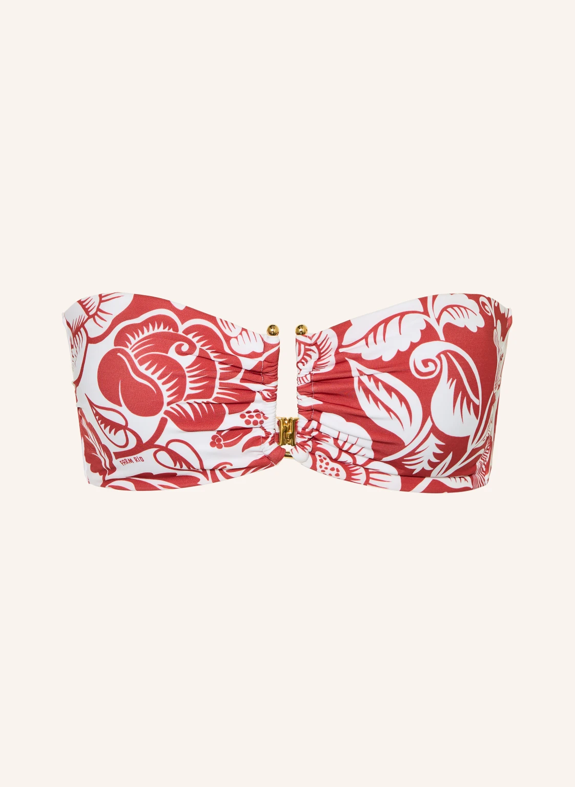 FARM RIO Bandeau-Bikini-Top CASHEW AND BIRDS