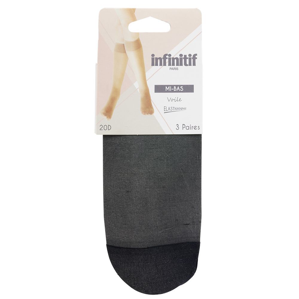 Mi-bas voile noir 20D x3