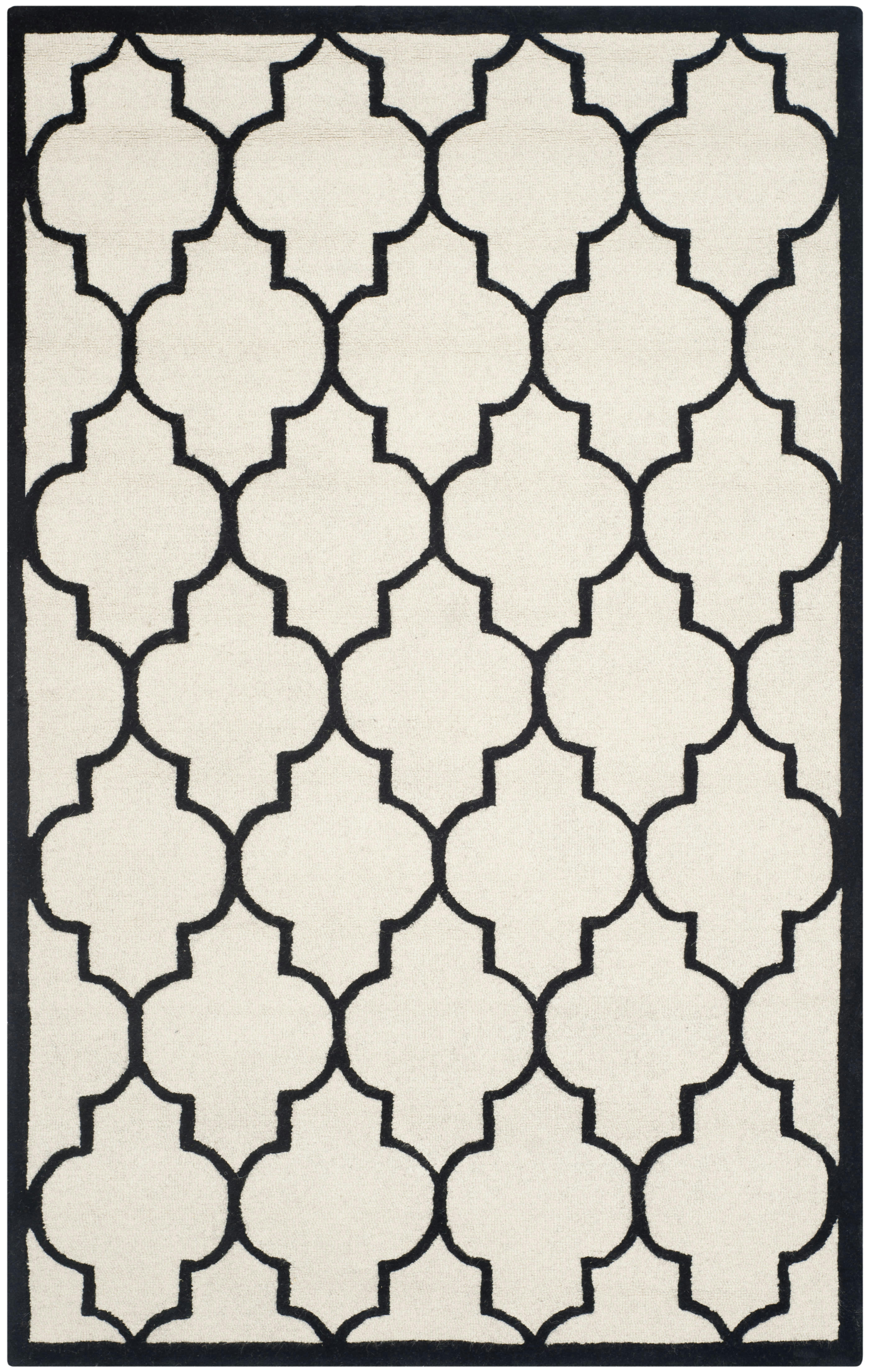 CAMBRIDGE - Tapis de salon interieur en  ivoire & noir, 183 x 274 cm