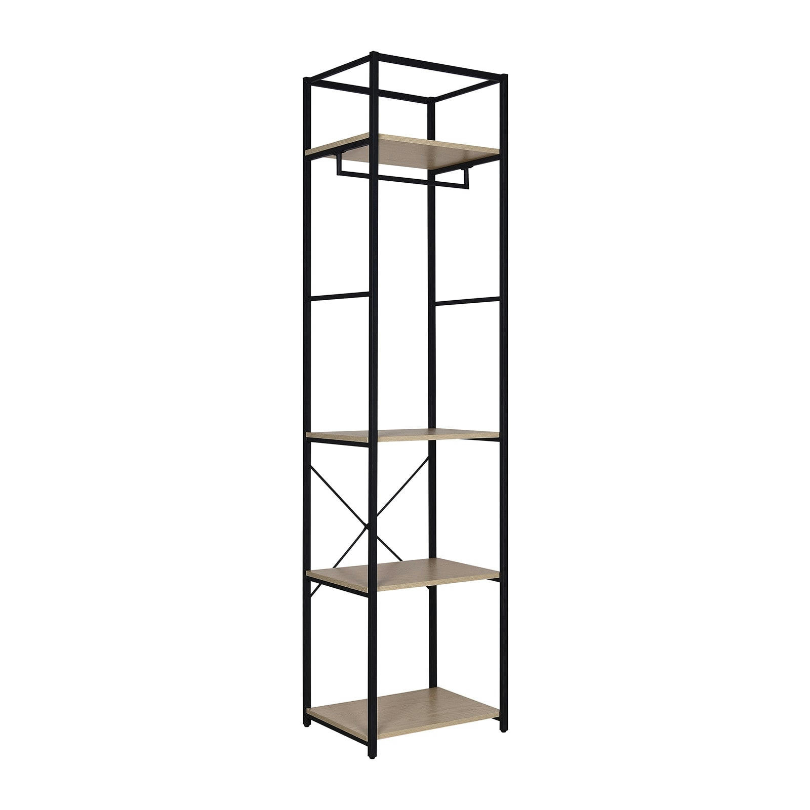 JUNE - Portant vêtements en bois et métal L50 x H200cm  Noir