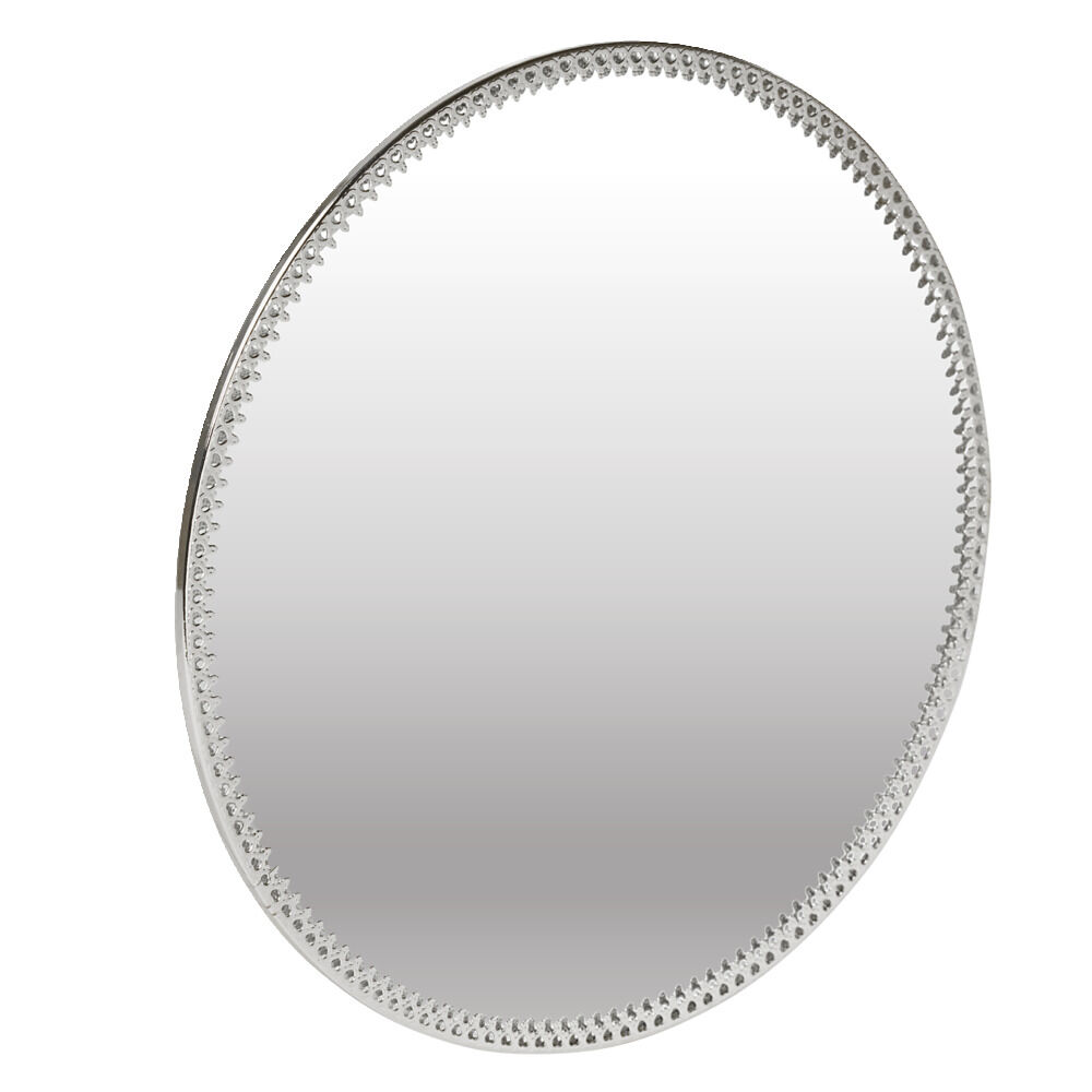 Plateau miroir support bougie en fer doré ou argenté Ø20cm (2 modèles)