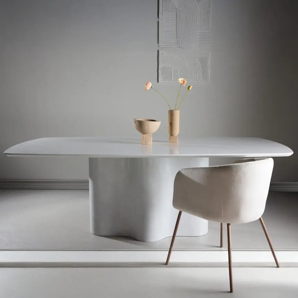 Eettafel Rechthoek Wit - 220x110x75cm - V&auml;dd&ouml;