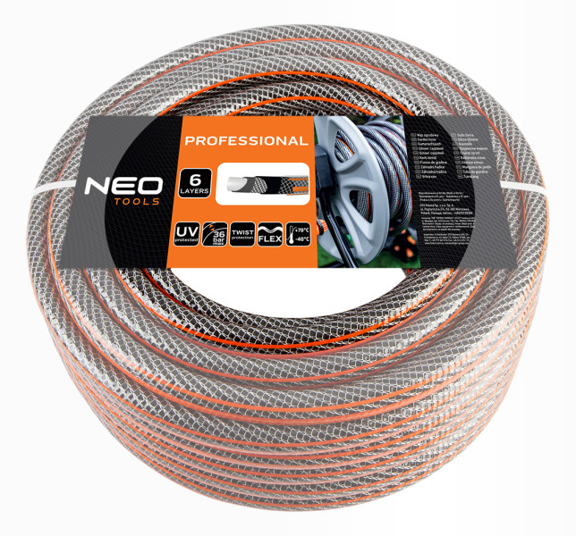 Wąż ogrodowy 3/4” 50m, 6 warstw, 30 bar, NEO PROFESSIONAL