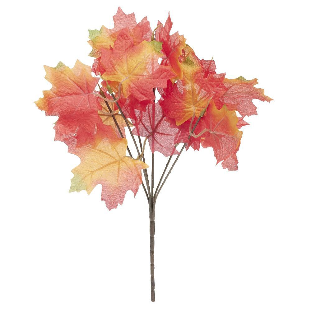 Piquet feuilles d'érable artificiel orange