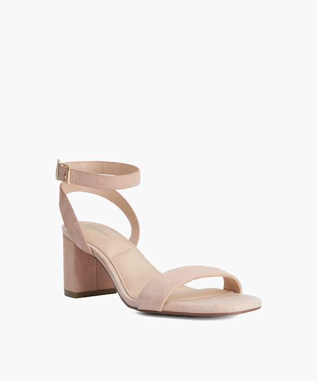 Medina Blush - Block Heel Ankle Strap Sandals