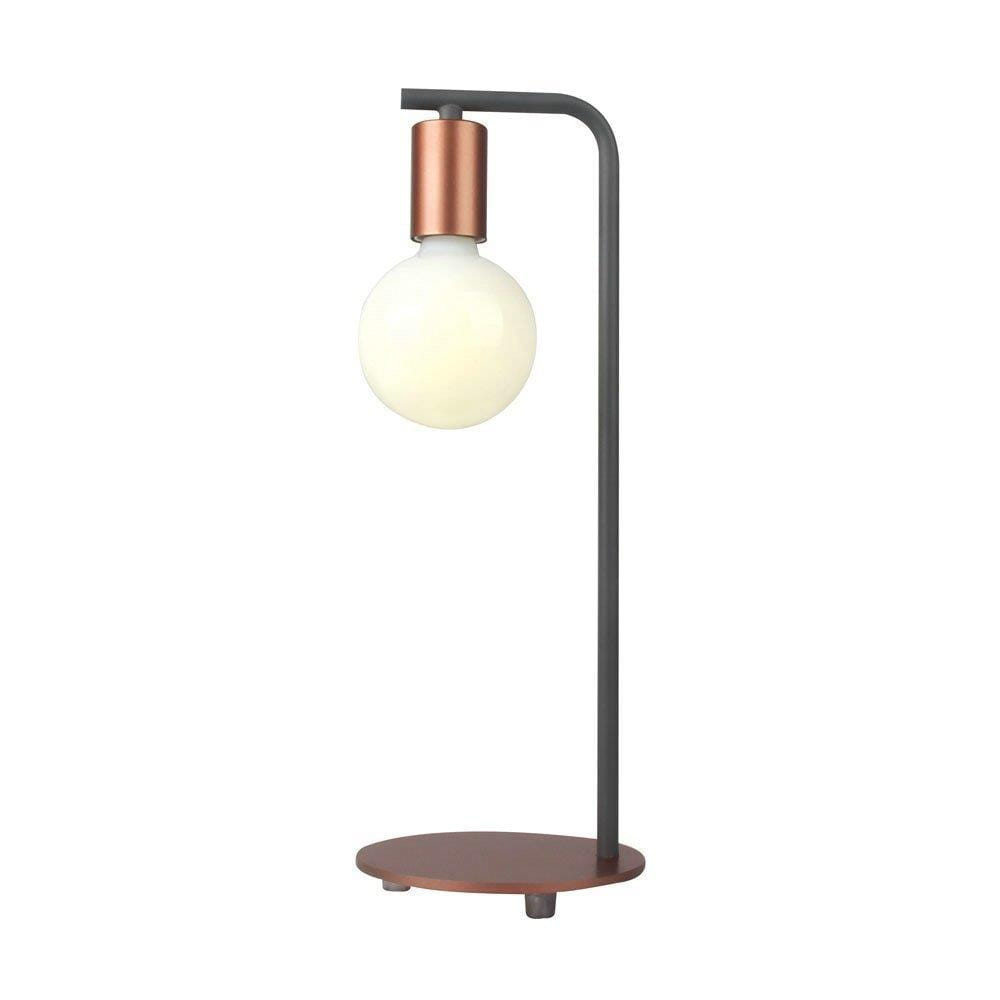 Lampa stołowabrązowo-miedziana1xE27x60W wys:42cm V-TAC