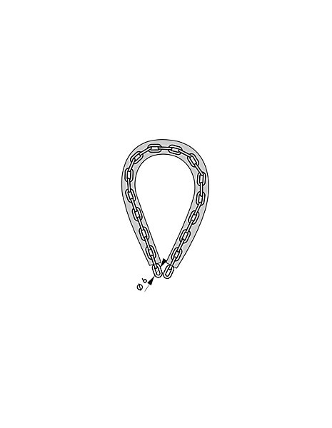 Chaîne acier cémenté zingué Loops, vélo, barrières, diamètre6mm, 0.6m, gaine PVC - THIRARD