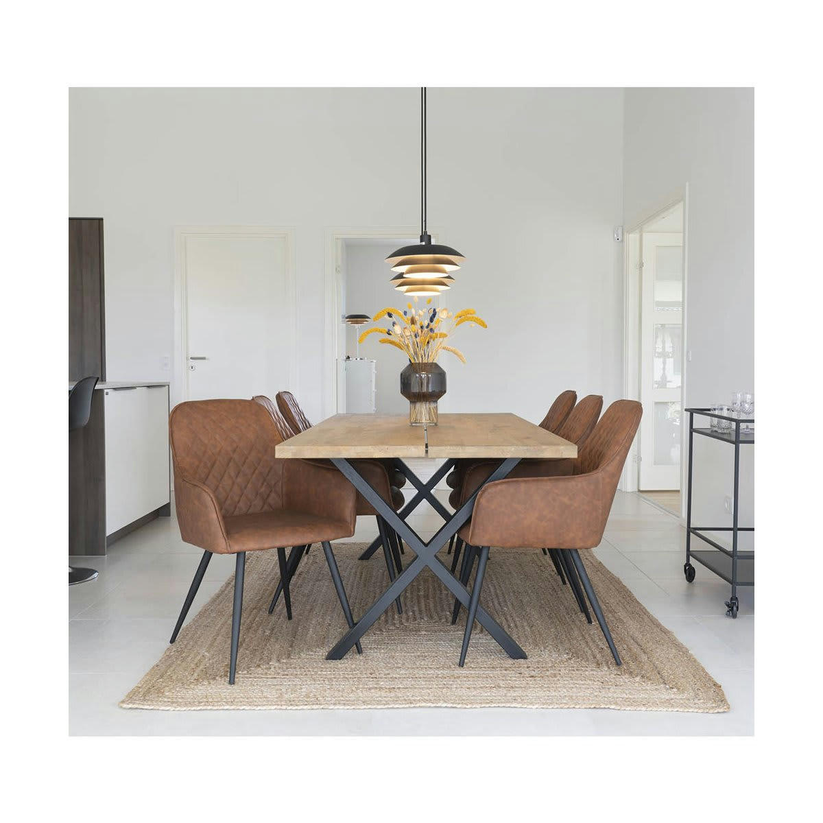 COLGA - Chaise design en simili cuir marron