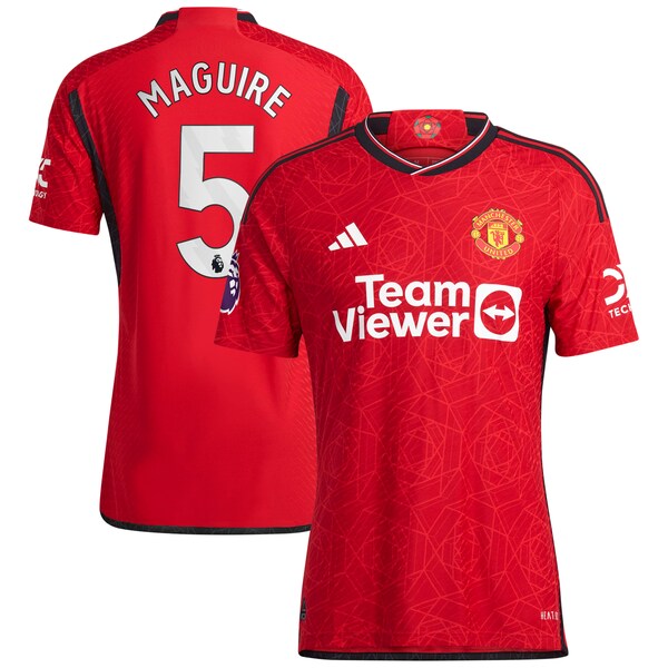 Harry Maguire Manchester United adidas 2023/24 Home Authentic Player Jersey - Red/Green