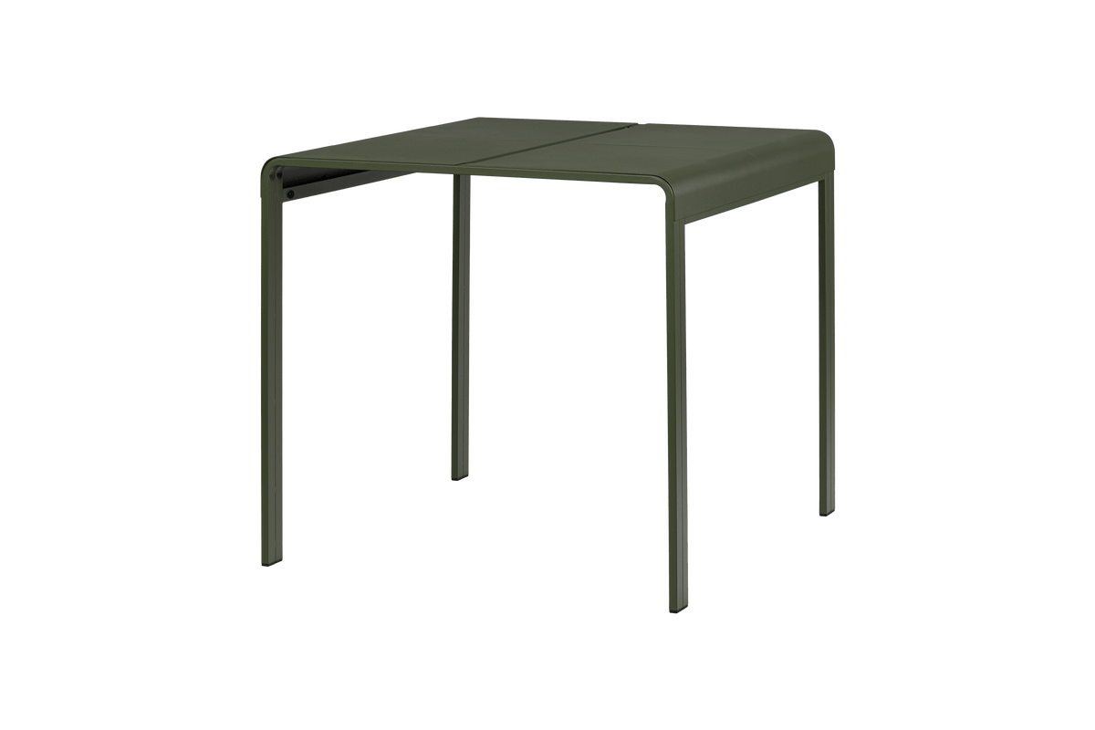 noo.ma Oto buitentafel 80 x 80 cm - Forest Green, stalen vierkante tuintafel