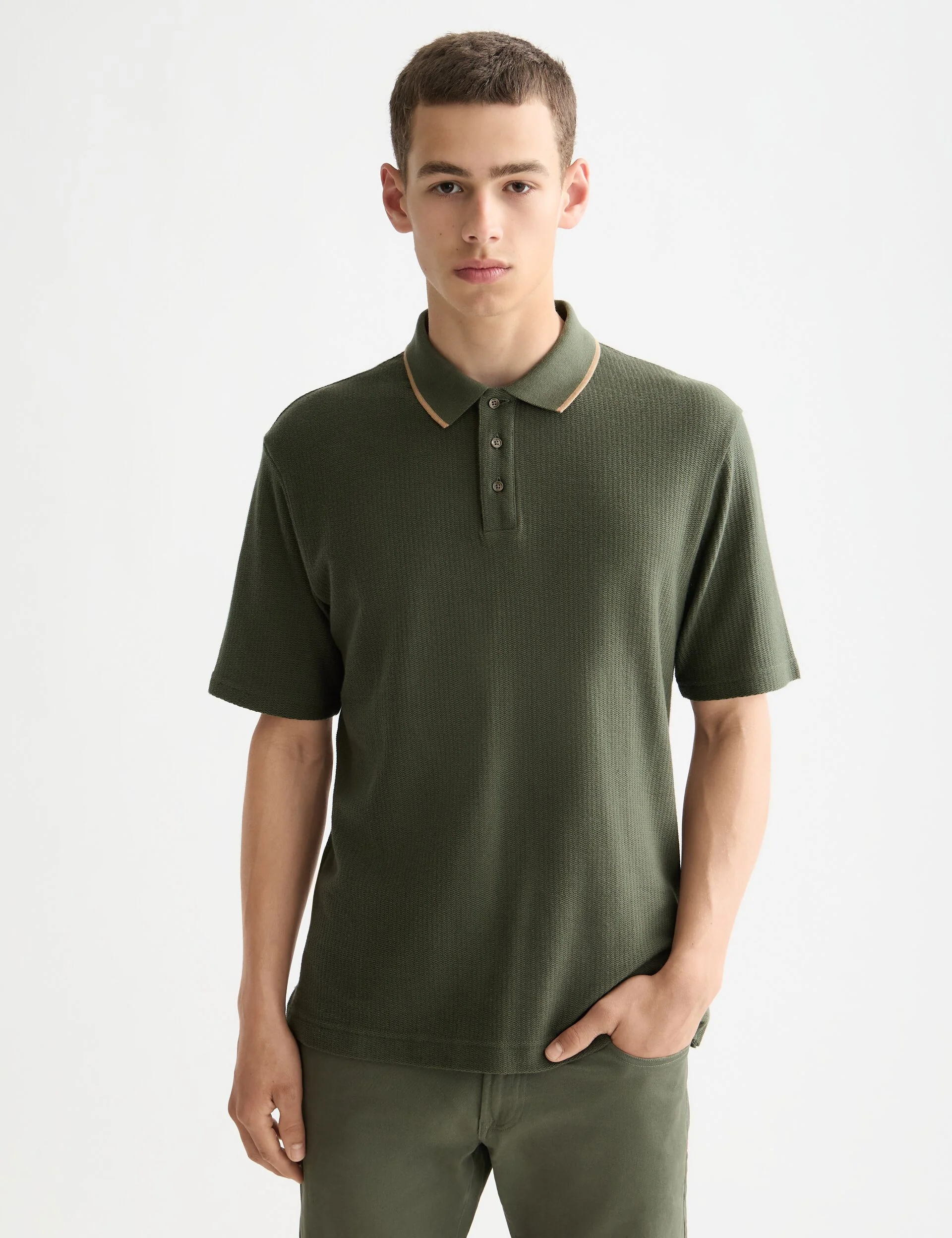 Structured relaxed fit polo