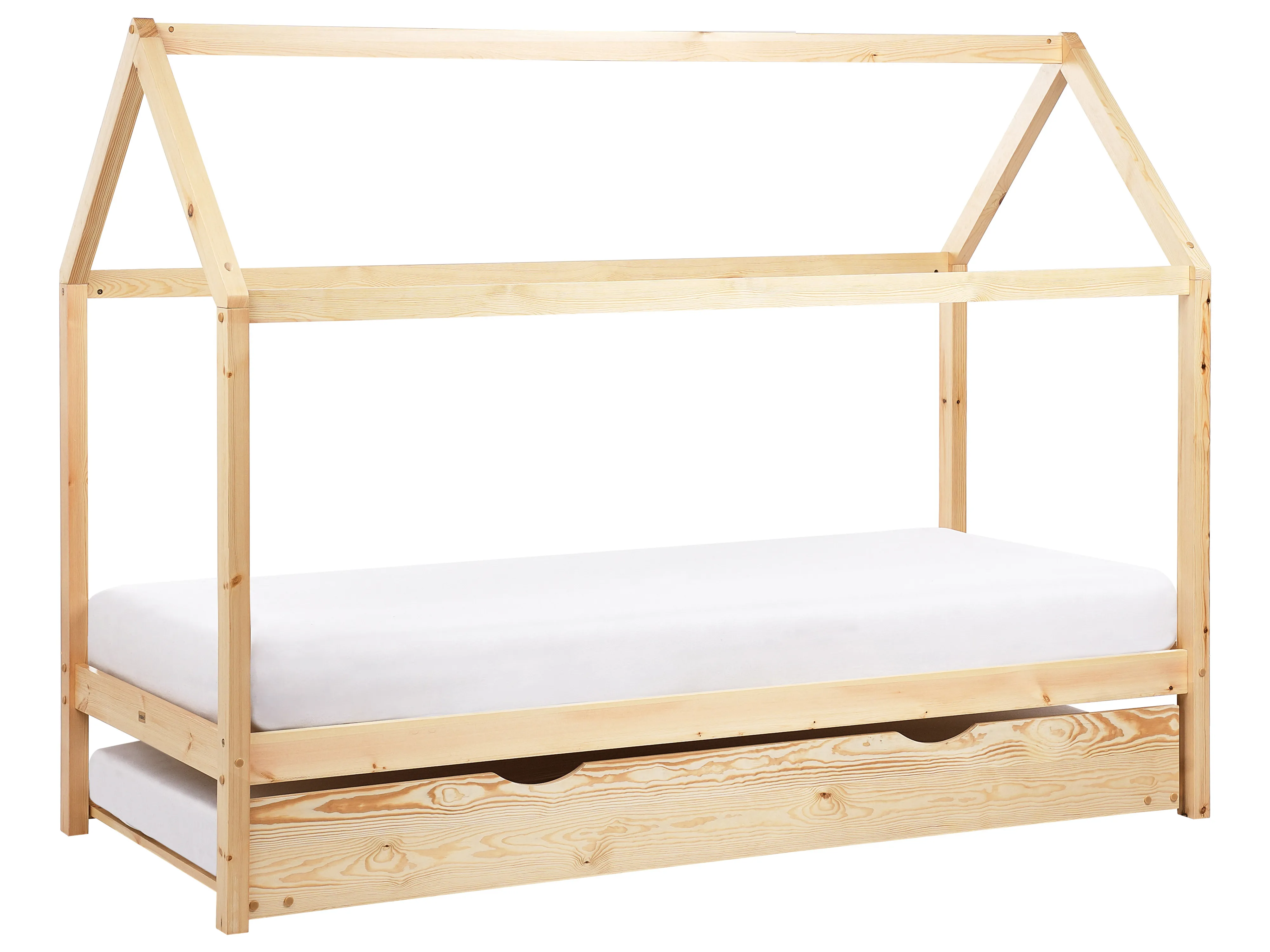 Kids Trundle Bed Pine Wood CRILLON 90 x 200 cm (EU Single) Light Brown