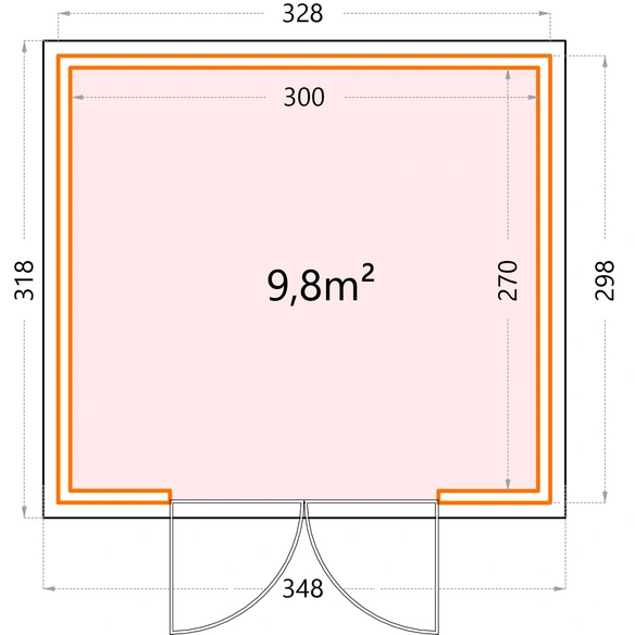 Gerätehaus »Classico«, BxHxT: 348 x 219 x 318 cm (Außenmaß inkl. Dachüberstand)