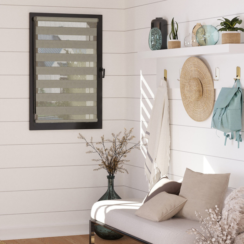 Store enrouleur jour/nuit tamisant Easy taupe 115 x 190 cm MADECO