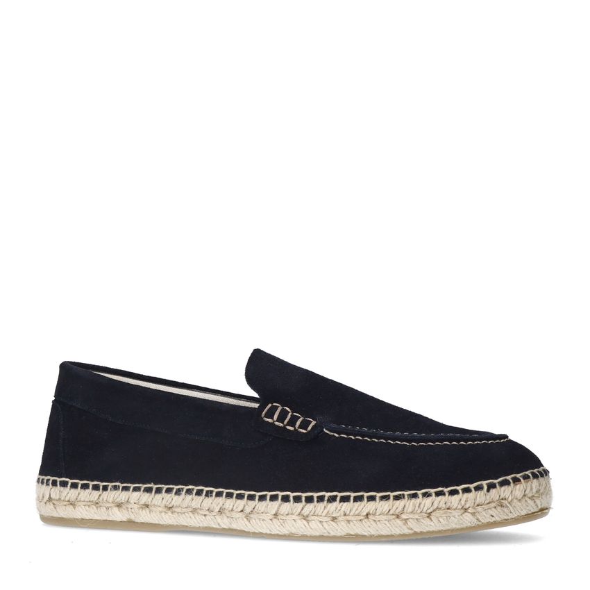 Manfield Donkerblauwe suède espadrilles