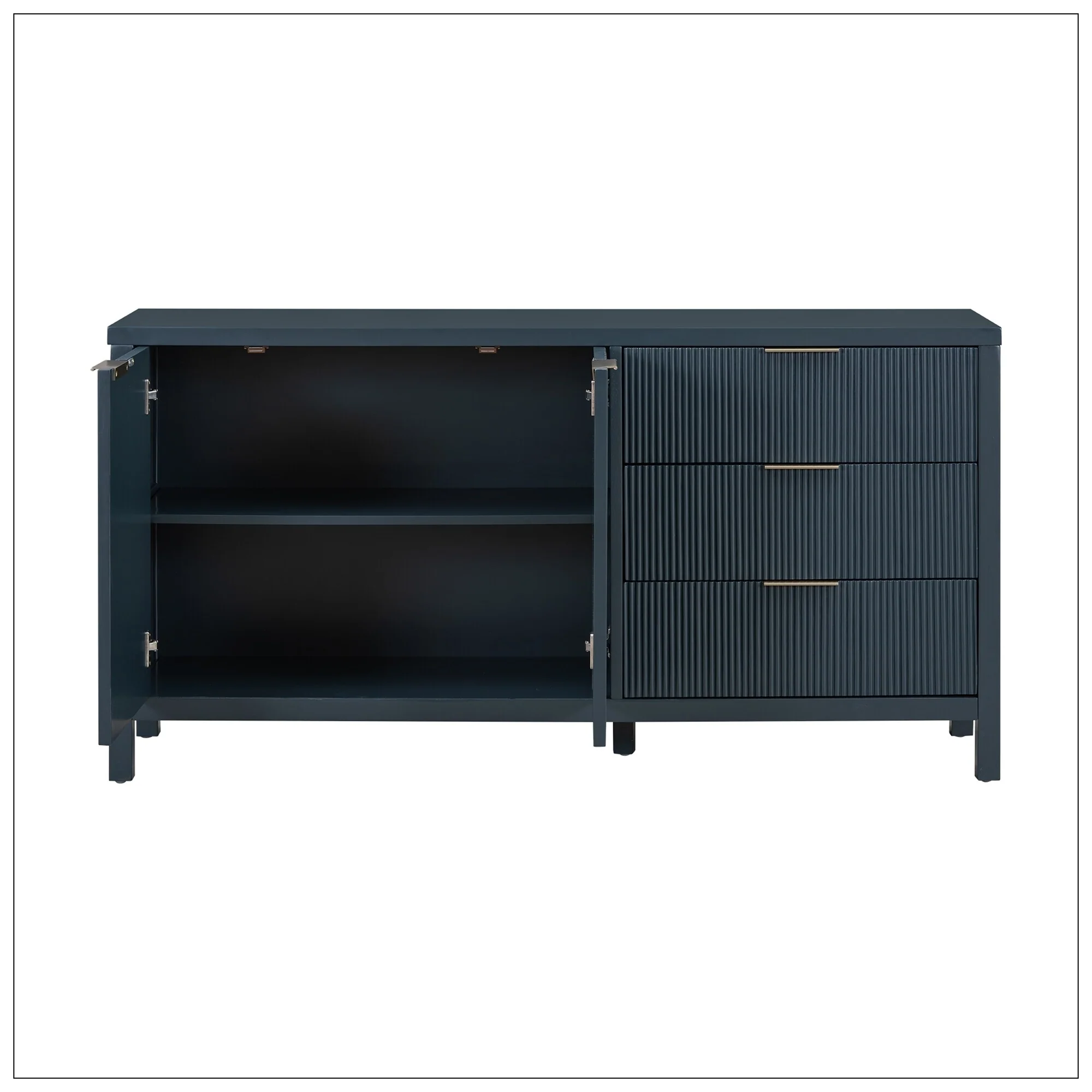 Minimalist Wave-Pattern Sideboard with Functional Storage