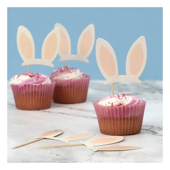 Bunny Ear Cupcake Toppers 15 Pack