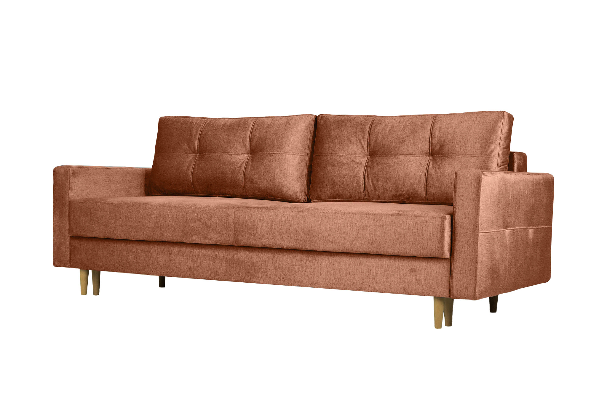 Sofa trzyosobowa z funkcją spania FLORO, tkanina Monolith, Brzoskwiniowy
