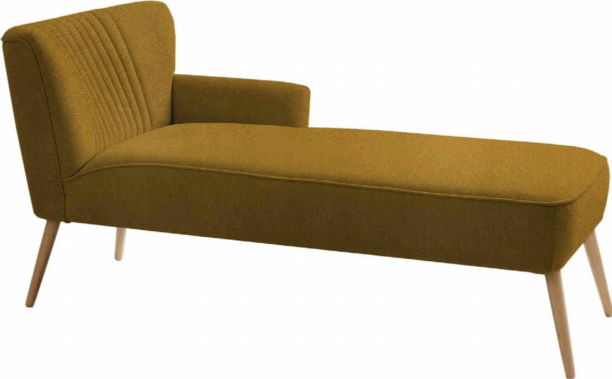 HARRY - Méridienne Tissu Marron H. assise 41 cm rembourré