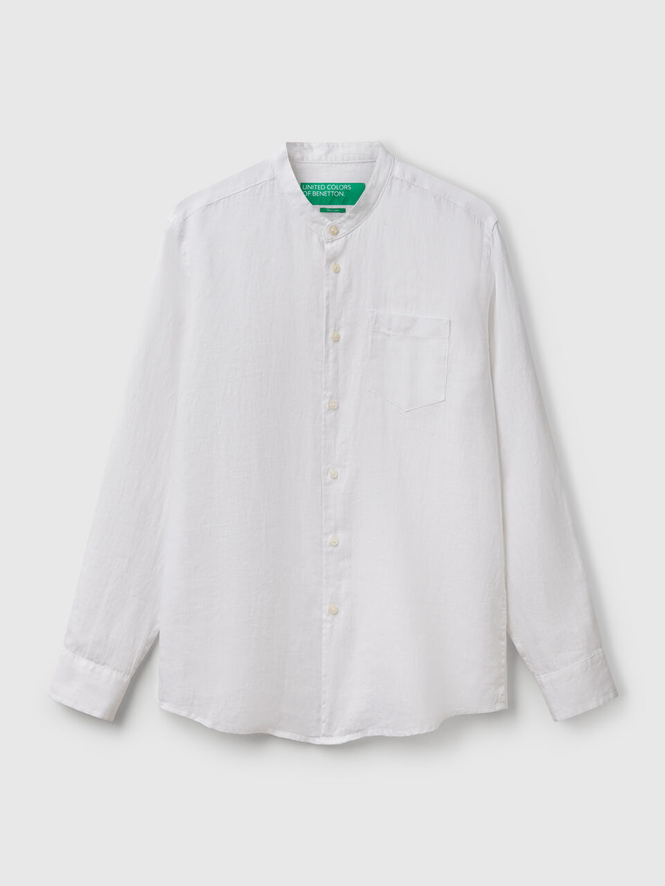 Linen short with Mandarin collar