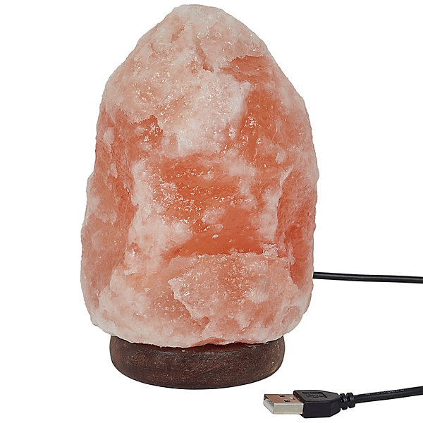 Lampe De Sel - Home Deco Factory - Socle Bois - Rose