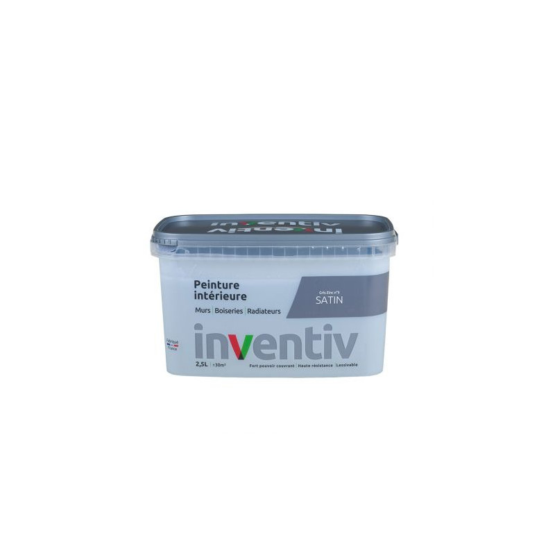 Peinture pour mur boiserie radiateur Gris Zinc n°3 satiné 2,5 L INVENTIV