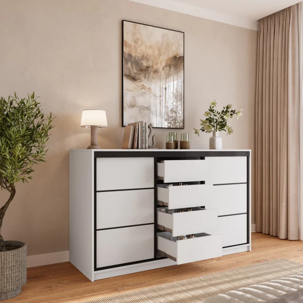 Komoda LOFT trzydrzwiowa 160 cm biały