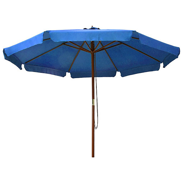 Parasol avec mât en bois 330 bois bleu Helloshop26