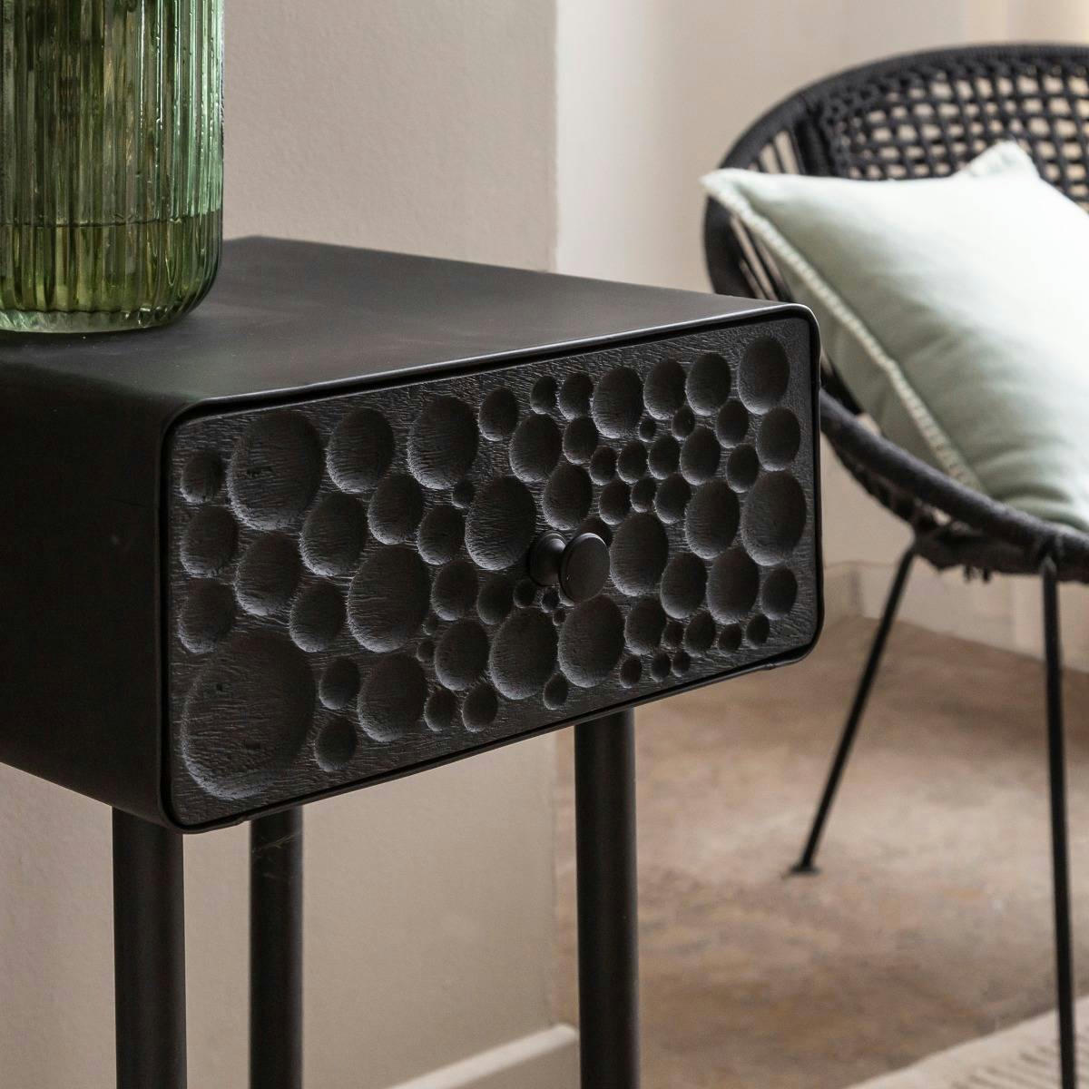 LIV - Chevet en métal noir 35 cm