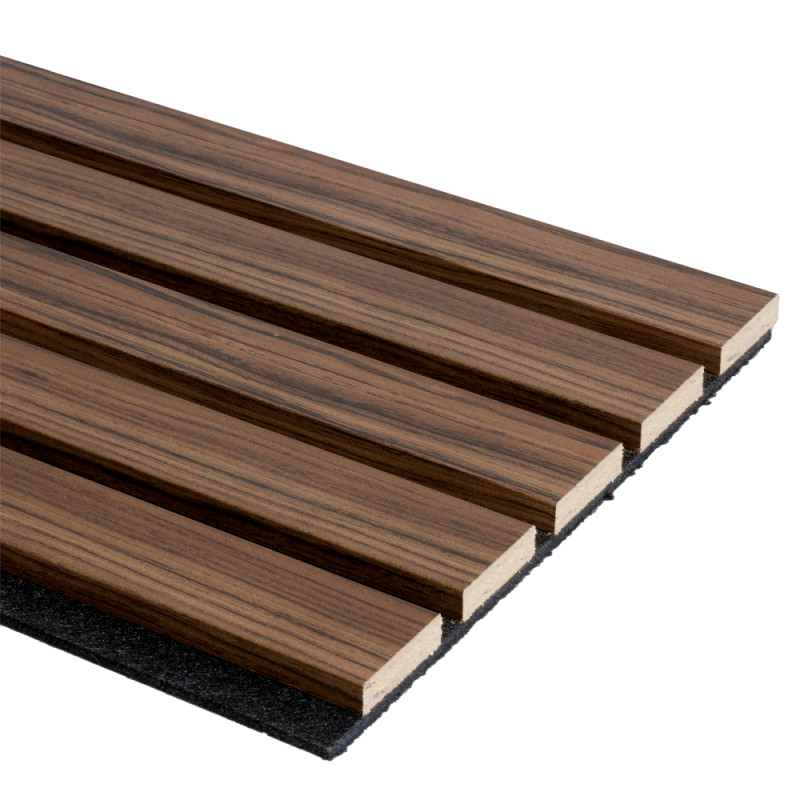 Lambris revêtu Decowall Acoustic Advanced noyer 260 x 30 x 3,5 cm 2 pièces CANDO