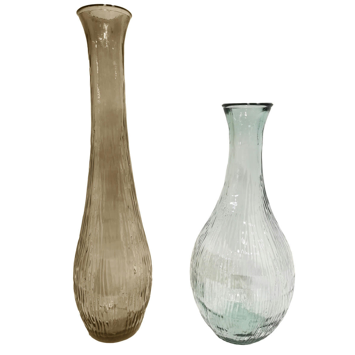 KAMI - Vase en verre recyclé texturé Transparent 75 cm