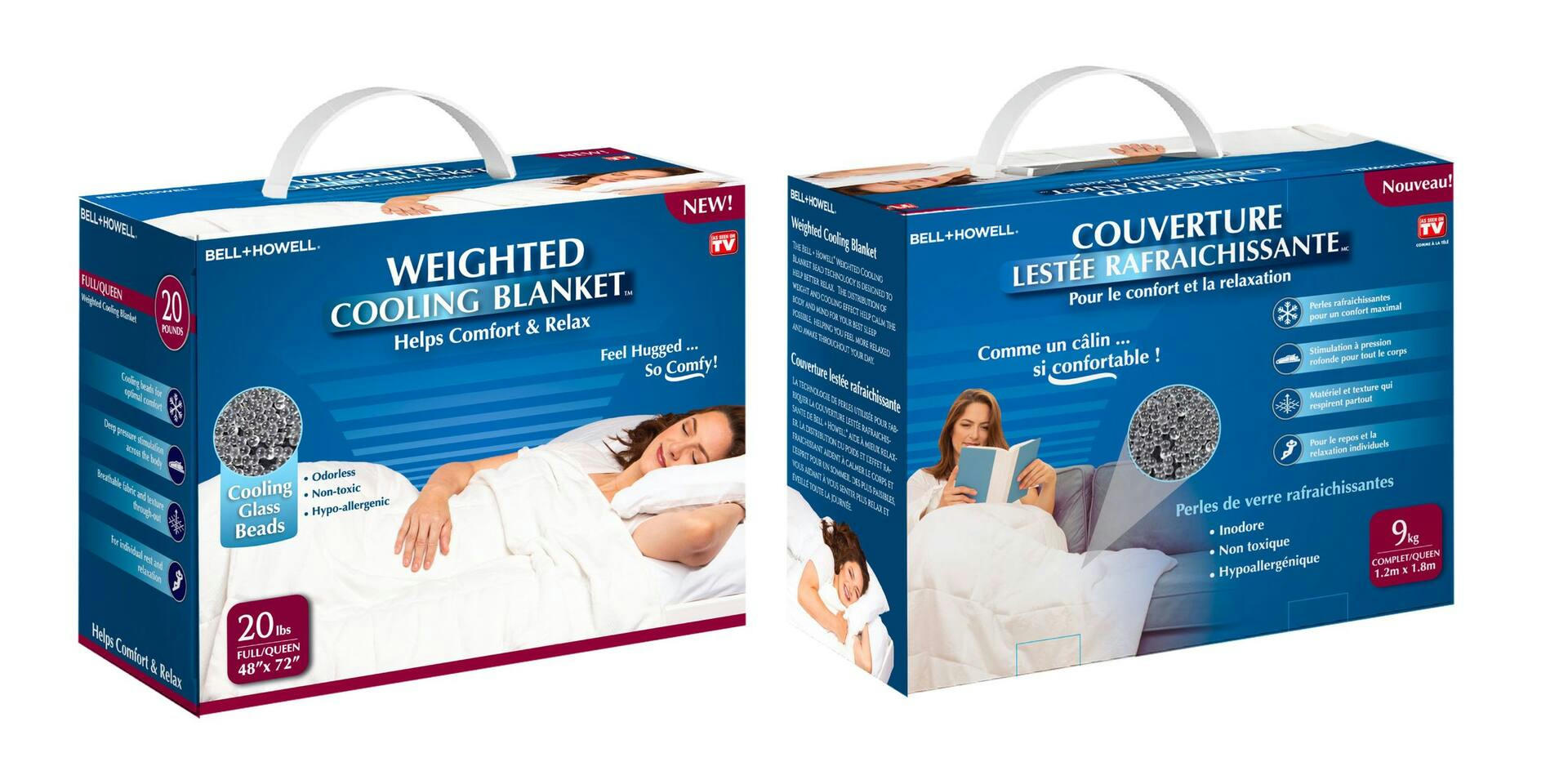 As Seen On TV Bell & Howell Cooling Comfort Weighted Blanket, 20-lb