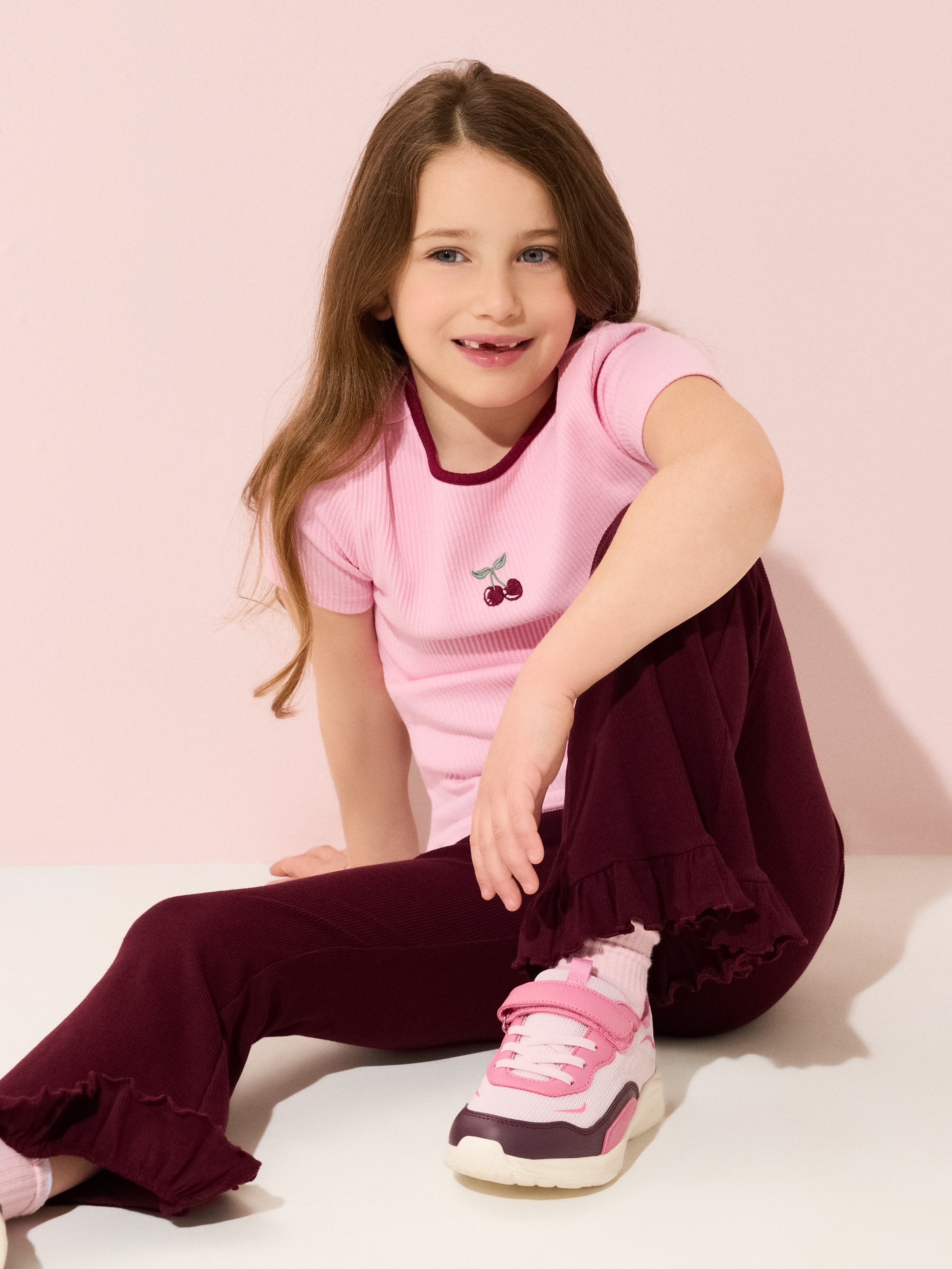 Legginsy flare z ozdobnymi falbanami 2 pack