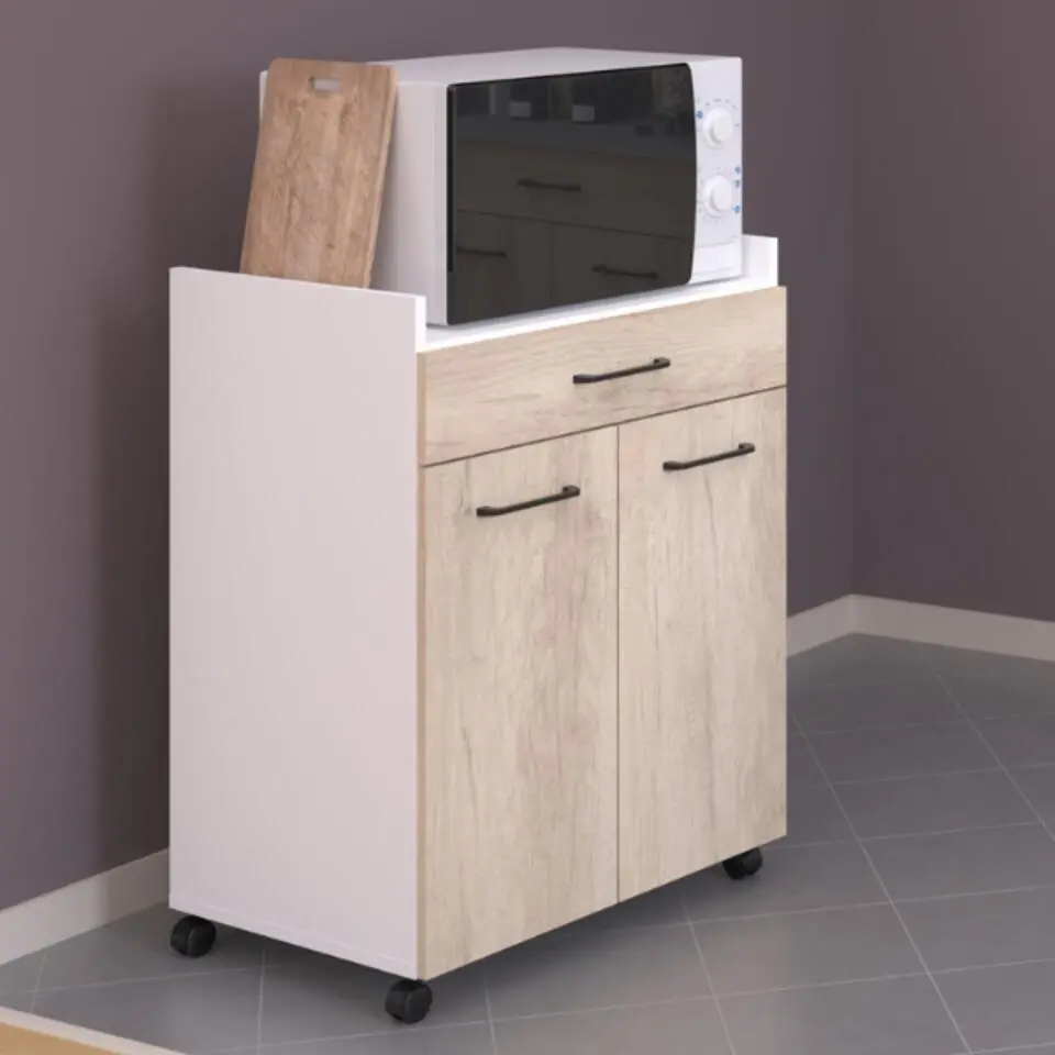 Keukenkastje Maleficent met wieltjes - 2 deuren & 1 lade - eikdecor