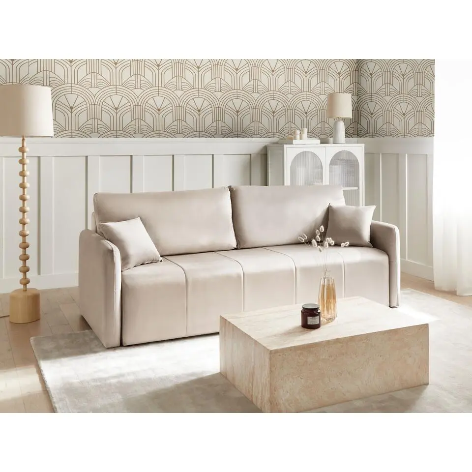 EGGE - Driezitsbank - Taupe - Fluweel