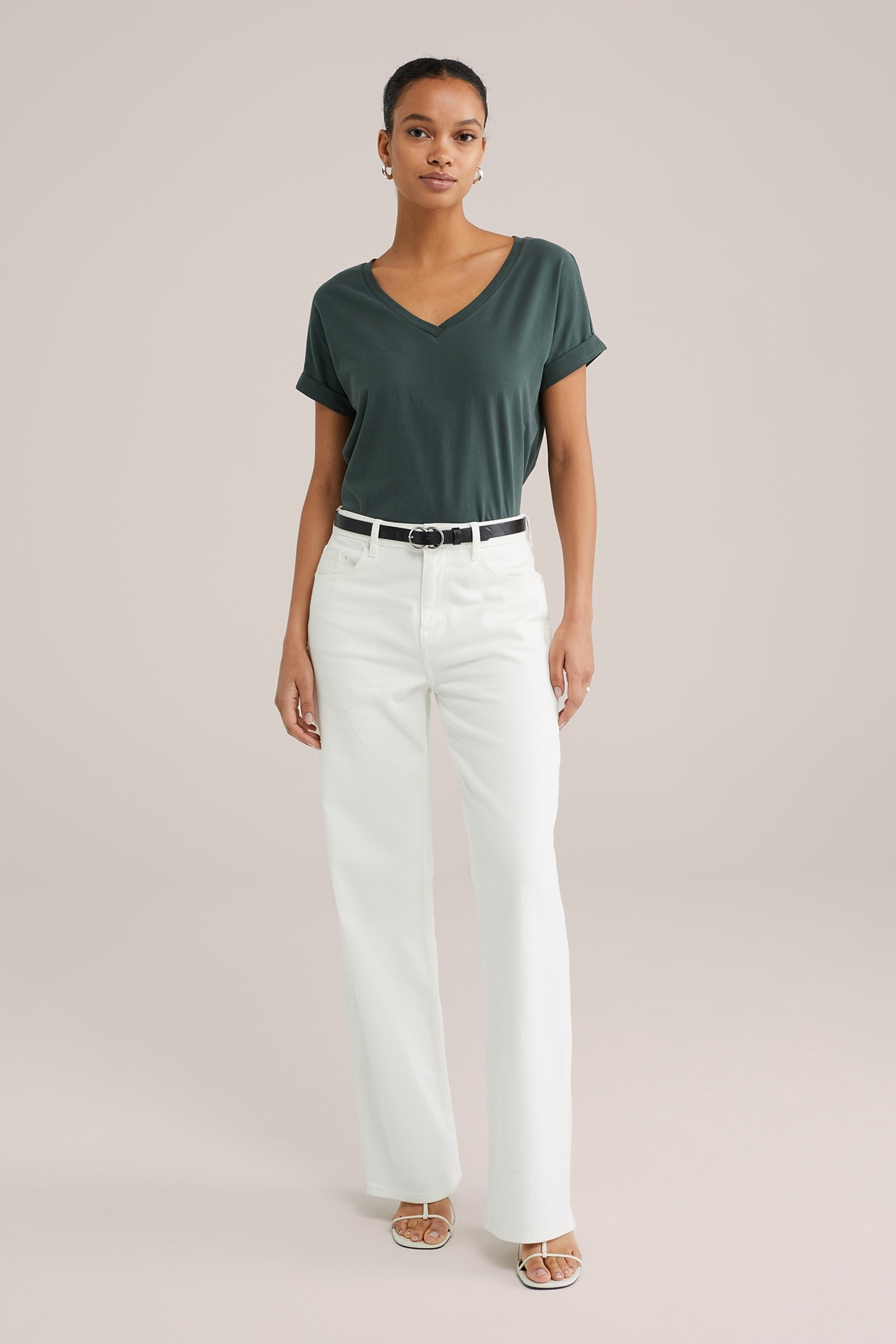 Dames T-shirt met V-hals