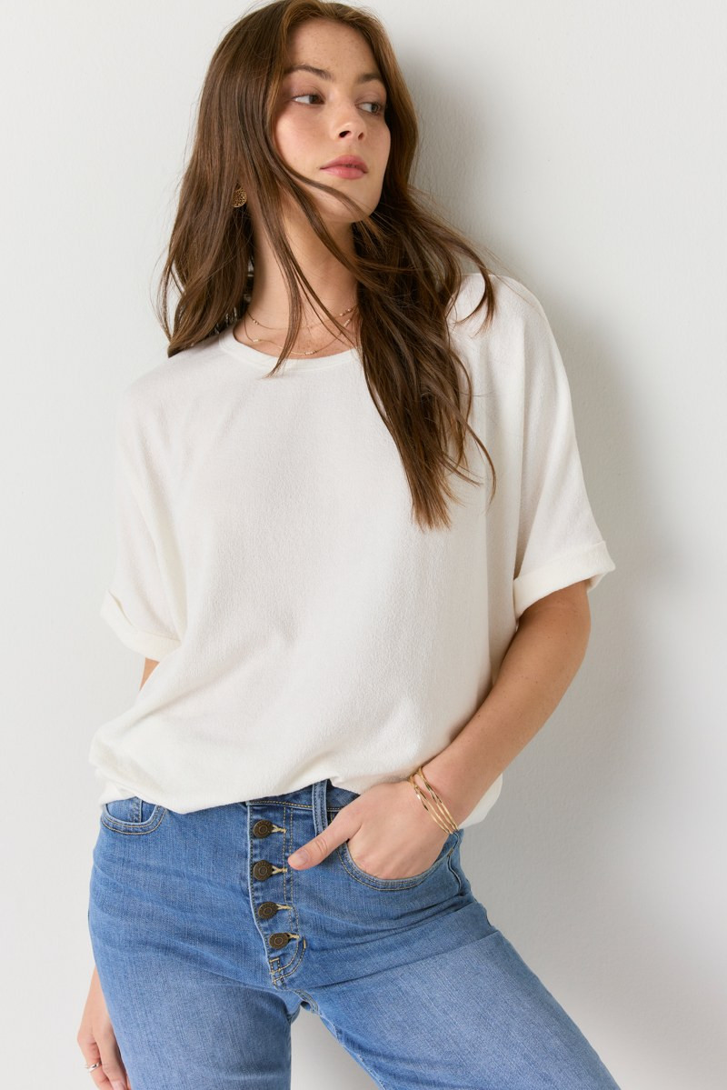 Annabeth Crew Neck Dolman Tee