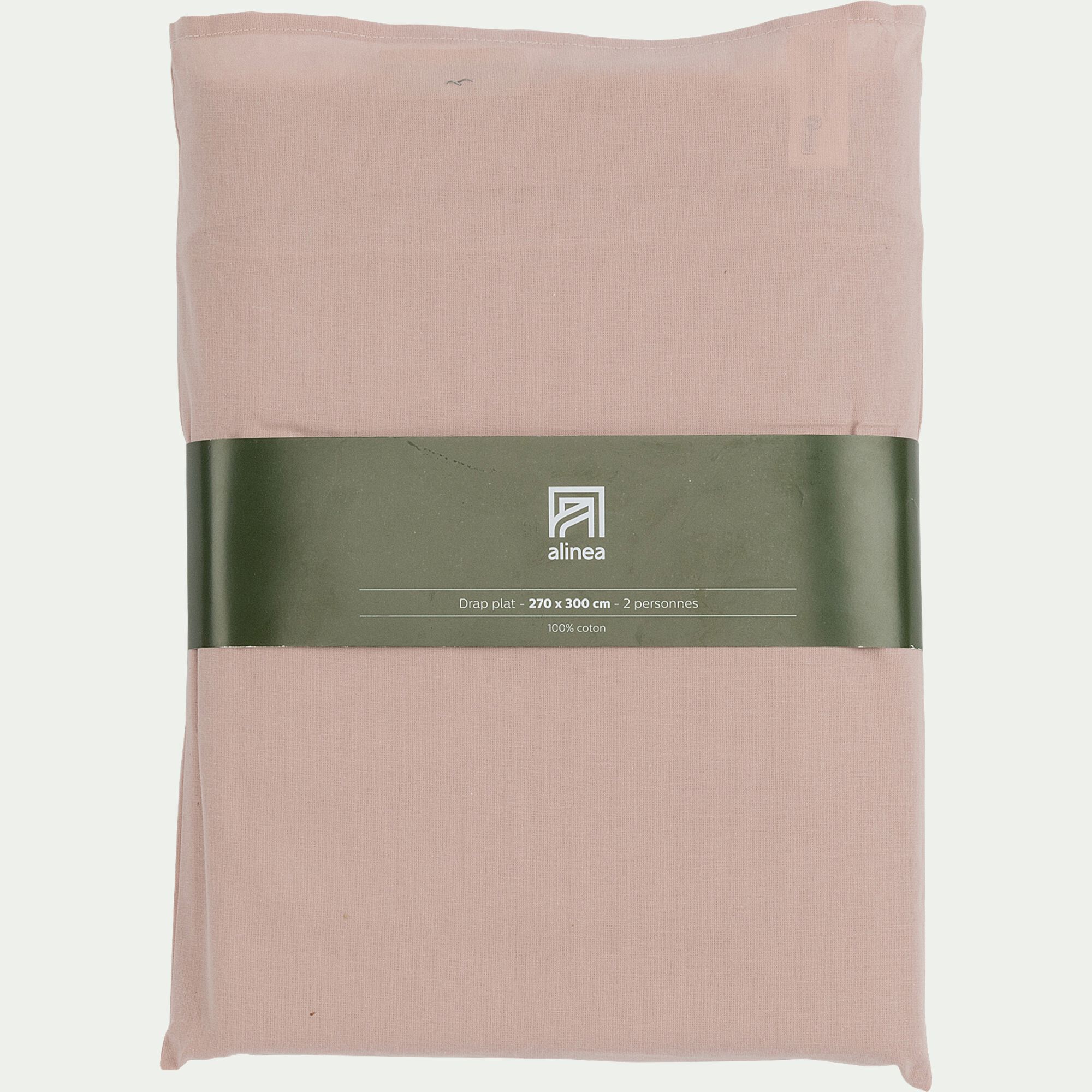 CALANQUES - Drap plat en coton 270x300cm - rose rosa