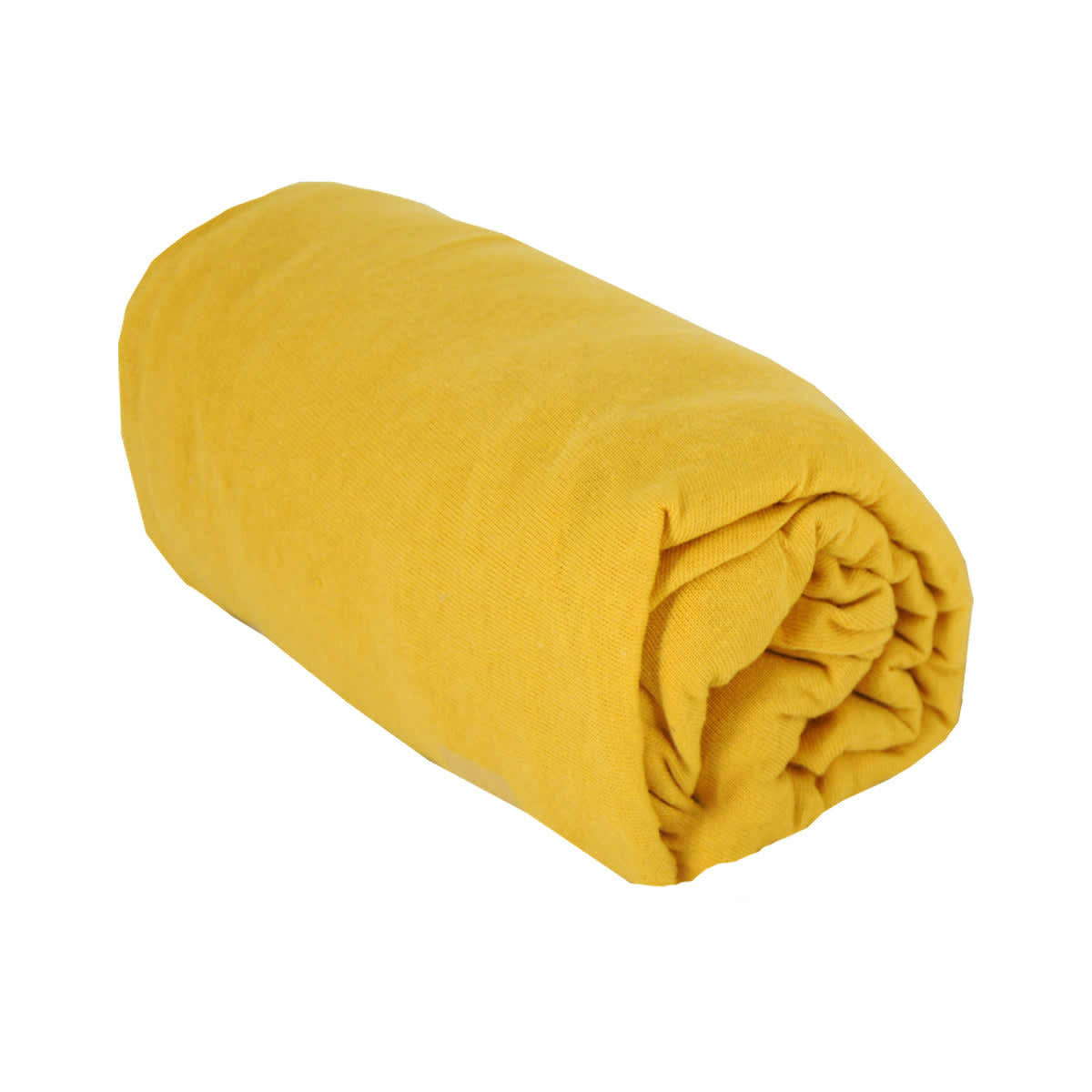 - Drap-housse bébé jaune en coton 70x140 cm