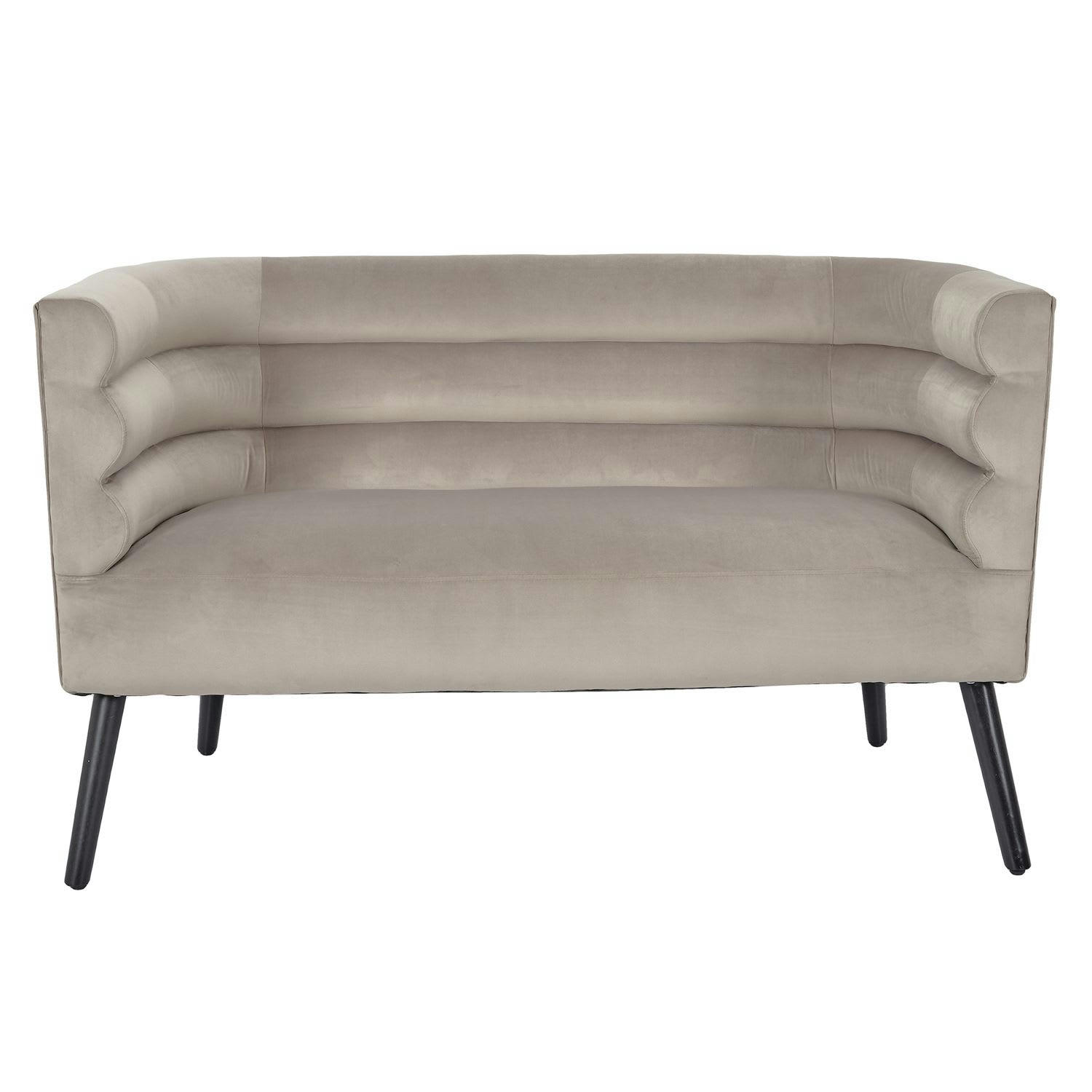 AMÉLIA - Canapé effet velours taupe