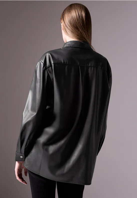 Bluse in Leder-Optik