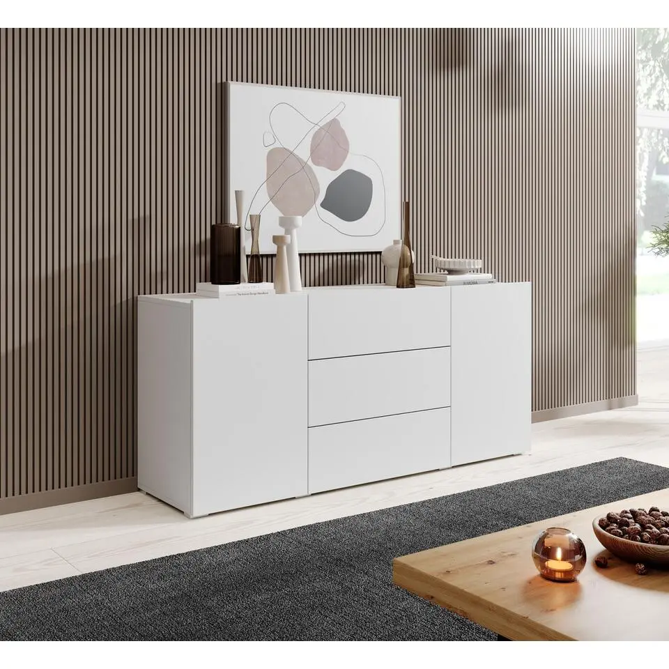 Meubella - Dressoir Asilento - Mat wit - 140 cm