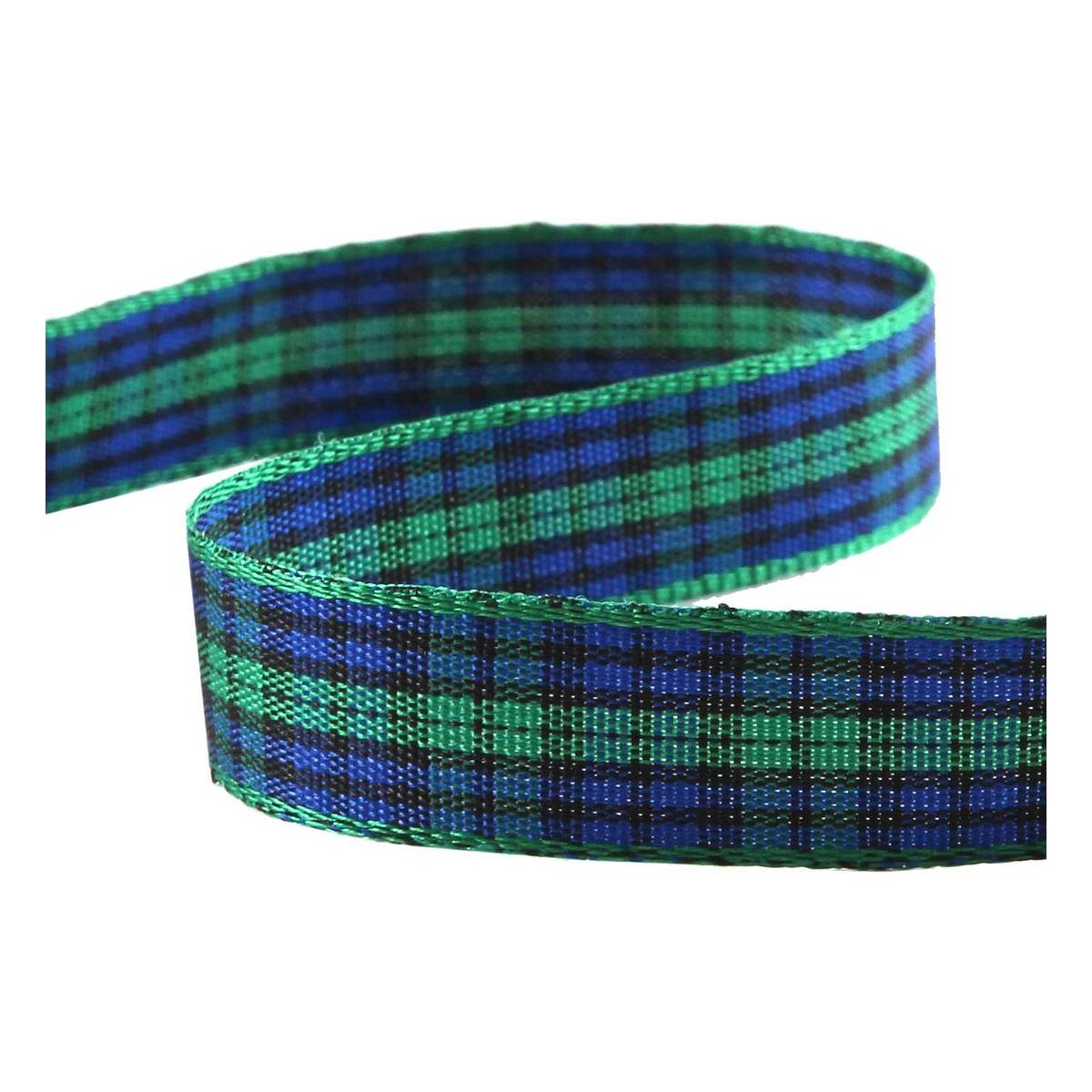 Blue Tartan Ribbon 12mm x 5m